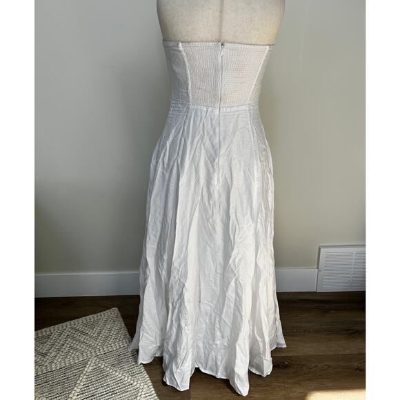 FAVORITE DAUGHTER Women's Favorite Linen Dress Size 10 In White - Picture 5 of 12